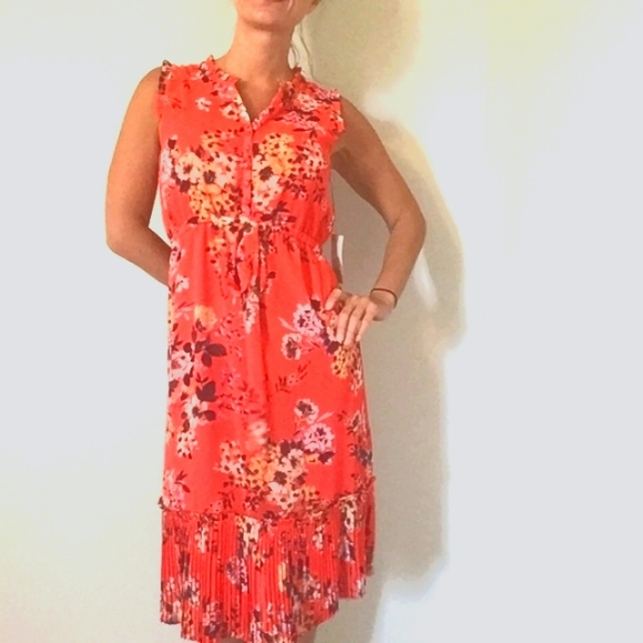 Red floral dress, XS, NWT - Picture 6 of 7